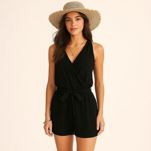 GUESS Black Bow-Back Romper – Size M – NWT